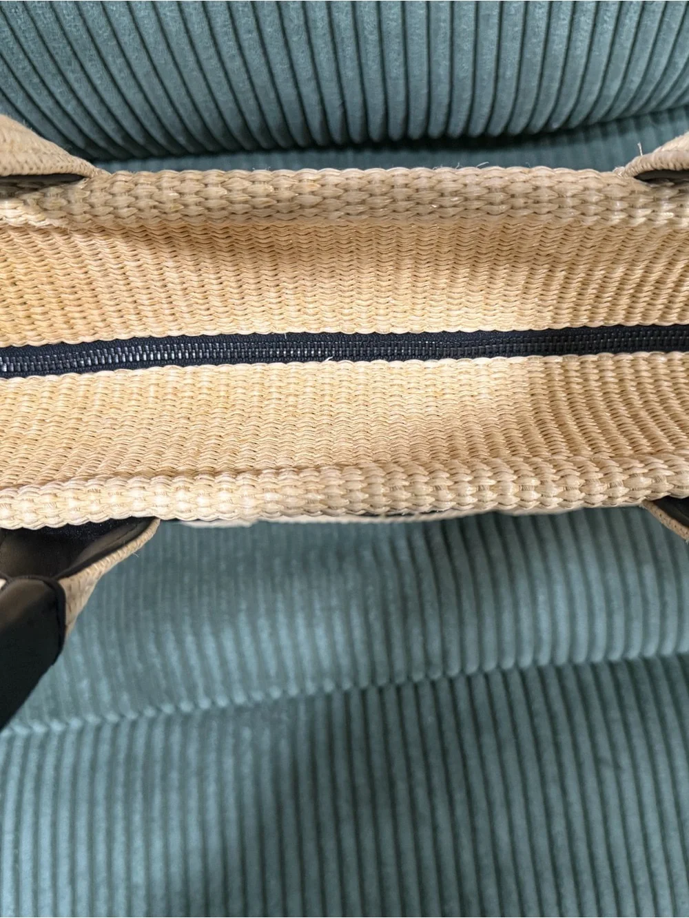 Marc Jacobs Natural Straw Tote with Black Trim